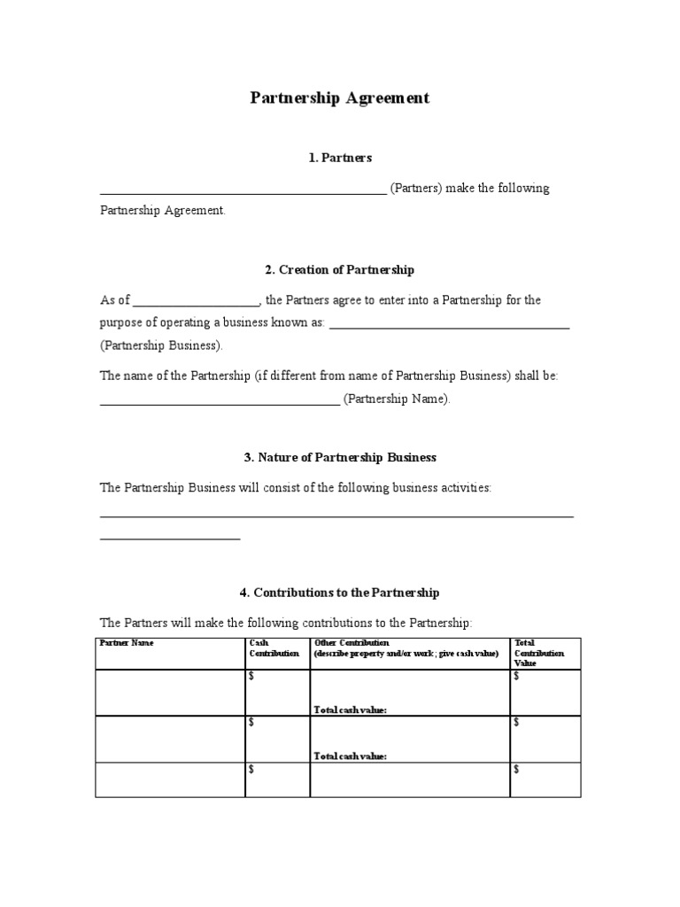 Partnership Agreement Template | PDF | Partnership | Arbitration