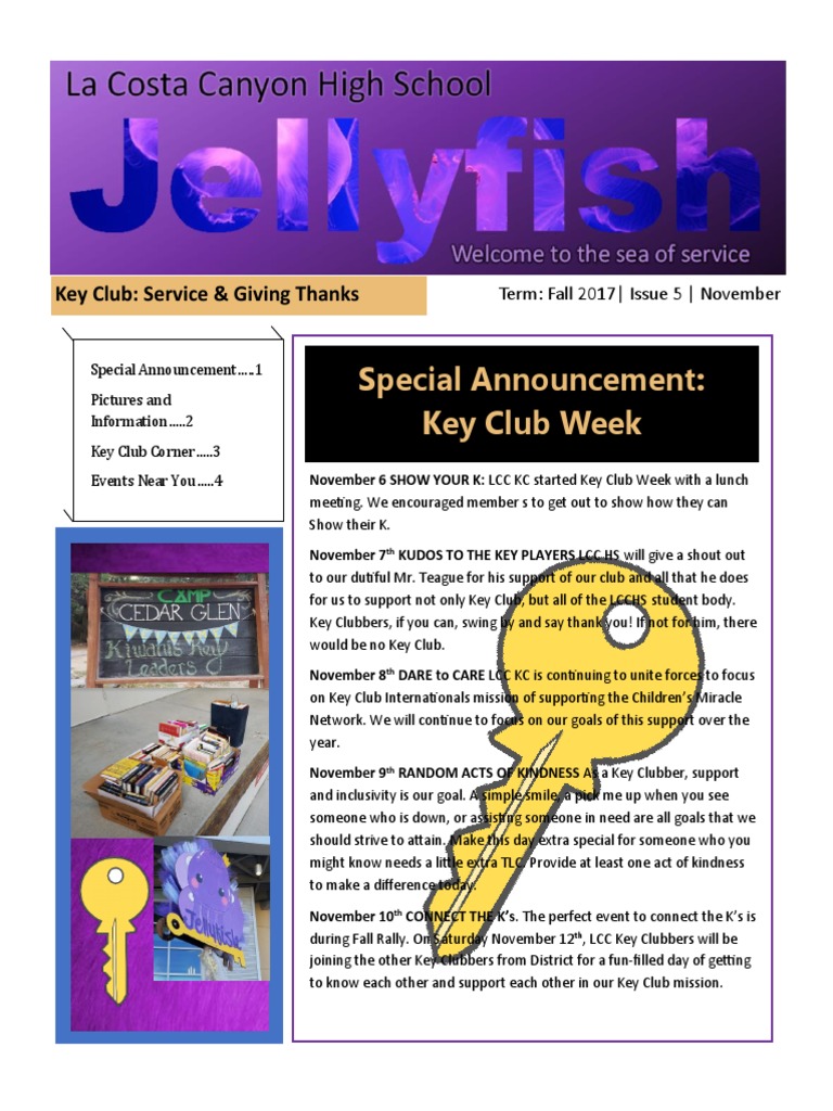 Key Club Week Activities and Events | PDF | Friendship