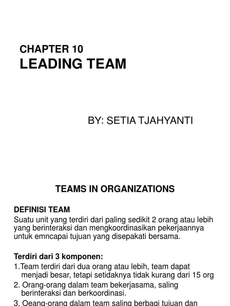 Memimpin Tim yang Efektif | PDF