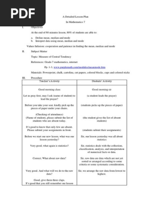 A Detailed Lesson Plan