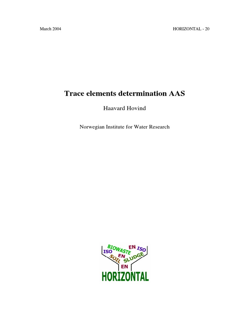 Trace Elements AAS Standardization Guide | PDF | Atomic Absorption ...