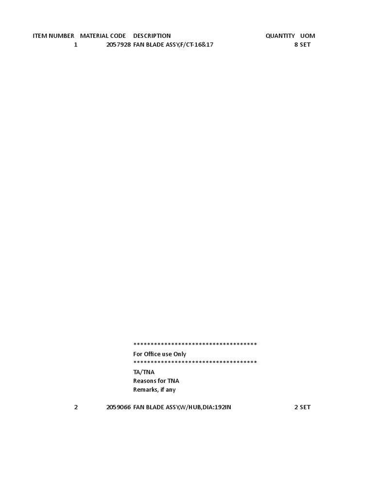 TR Format - 2100004070 | PDF | Blade | Transmission (Mechanics)