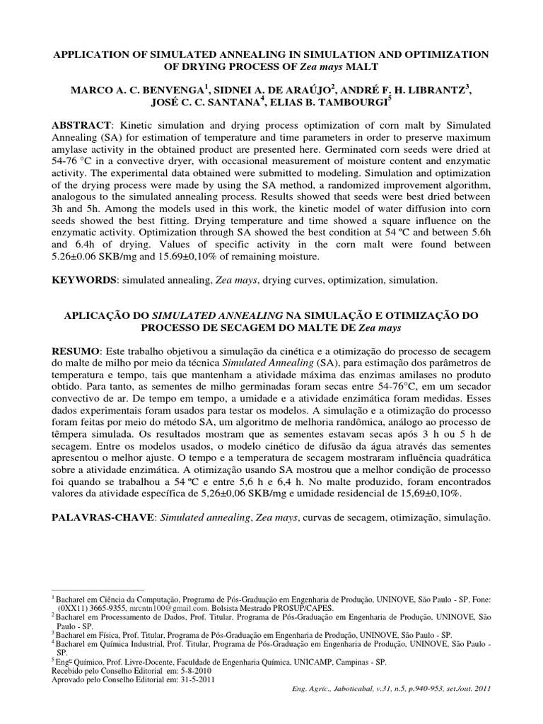Application of Simulated Annealing in Simulation and Optimization PDF ...