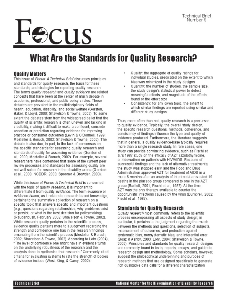 F Cus: What Are The Standards For Quality Research? | PDF | Qualitative ...