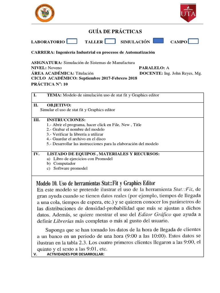Práctica 10 de Laboratorio Simulacion Uso Stat Fit y Graphics Editor | PDF