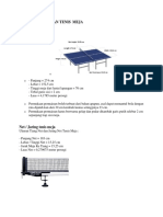 Ukuran Lapangan Tenis Meja