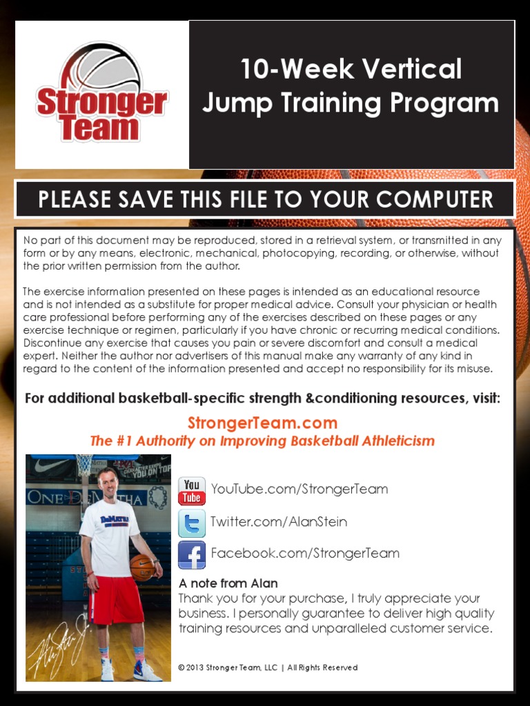 10 Week Vertical Jump Training Program PDF | PDF | Strength Training ...