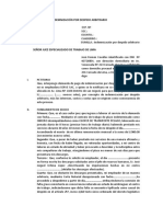 Demanda de Indemnización Por Despido Arbitrario