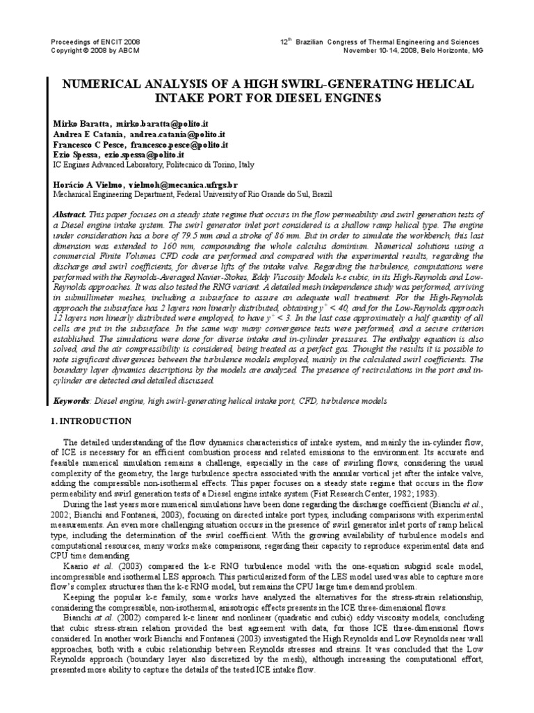 Vielmo, H. A. Et Al 2008 - Numerical Analysis of A High Swirl ...