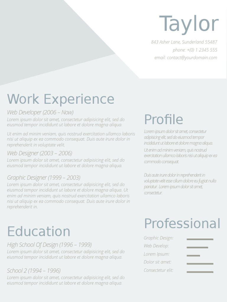 Work Experience Profile: Taylor Gilliam | PDF