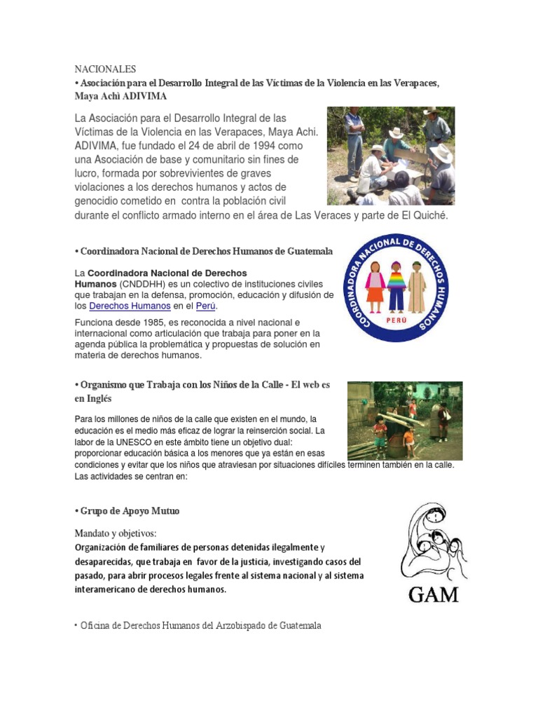 Instituciones Que Velan Por Los Derechos Humanos | PDF | Guatemala ...