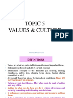 Topic 5 Values and Culture