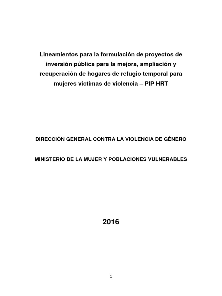 Lineamientos para Hogares de Refugio Temporal | PDF | La violencia ...