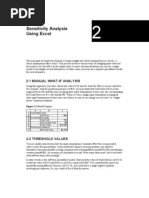 Sensitivity Analysis Using Excel: 2.1 Manual What-If Analysis