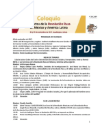 Coloquio Impactos de la Revolución Rusa en México y América Latina