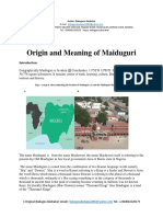 Origin and Meaning of Maiduguri