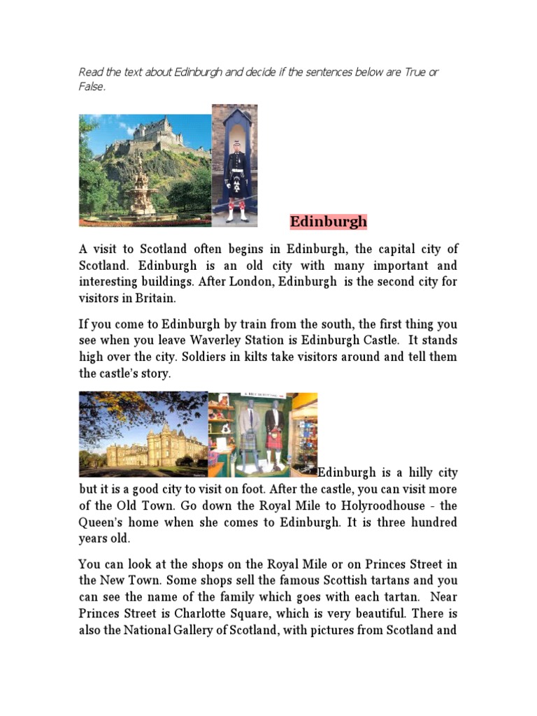 Edinburgh Reading Comprehension Exercises Tests 28498 | PDF
