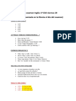 Inglés 1o ESO examen repaso