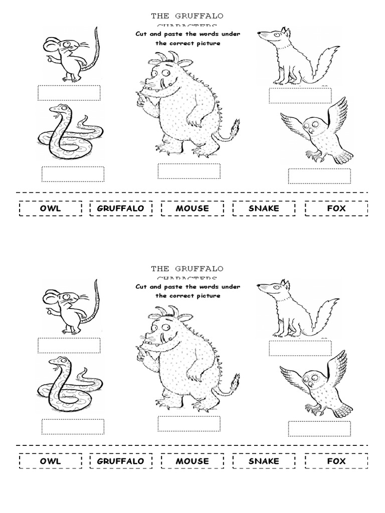The Gruffalo Characters | PDF | Nature for Free Printable Gruffalo Mask Template