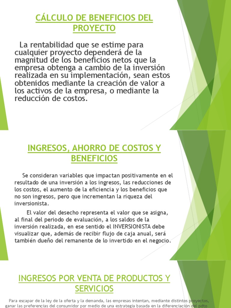 Cálculo de Beneficios Del Proyecto | PDF | Beneficio (economía ...