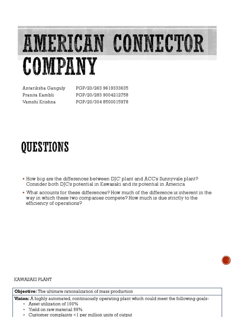 American Connector Company PDF Inventory Supply Chain