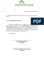 Modelo Memorando para Integralização de Créditos