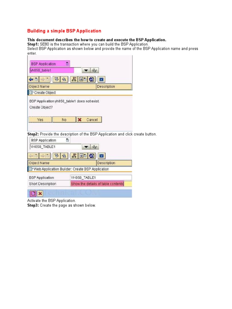 Create a BSP Application Guide | PDF | Class (Computer Programming ...
