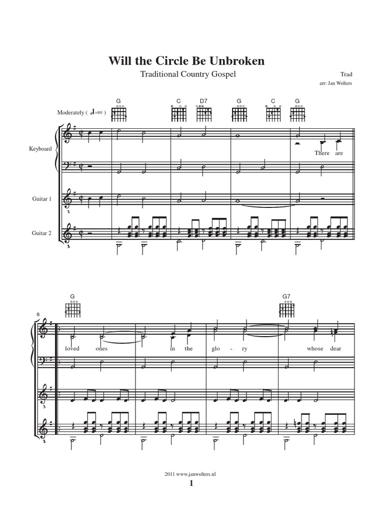 Will the Circle Be Unbroken Sheet Music | PDF | Leisure
