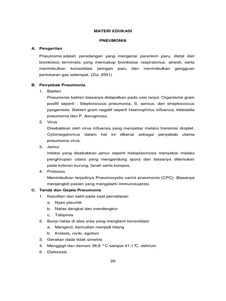 Edukasi Pneumonia untuk Anak dan Dewasa | PDF | Kesehatan Holistik ...