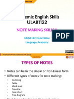 Academic English Skills ULAB1122: Note Making Skills Ii