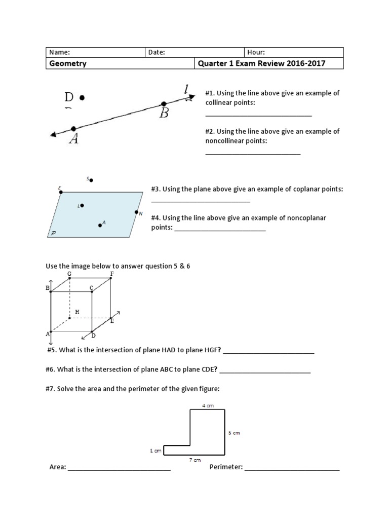 Geometry Cqe1 Review Packet | PDF | Rectangle | Angle