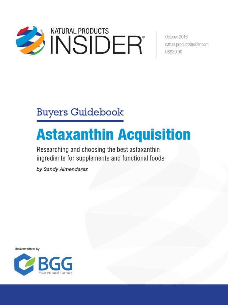 Astaxanthin Buyers Guide PDF Food And Drug Administration Dietary