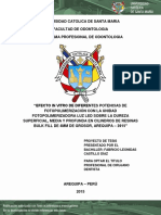 Proyecto de Tesis Presentado Por El Bachiller: Fabricio Leonidas Castillo Díaz para Optar El Titulo Profesional de Cirujano Dentista