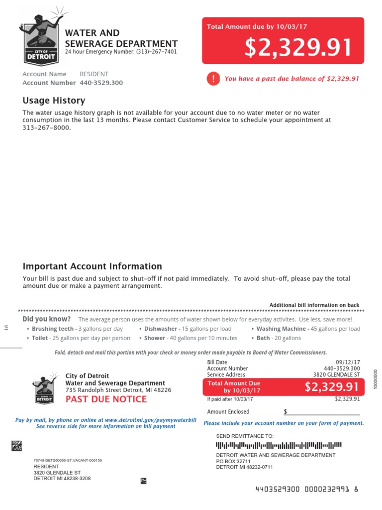 3820 Glendale Water Bill | PDF | Cheque | Debit Card