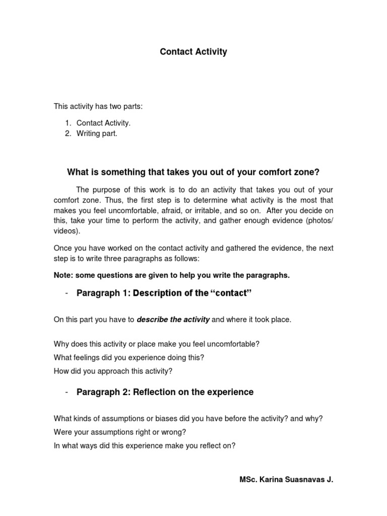 Contact Activity: - Paragraph 1 | PDF