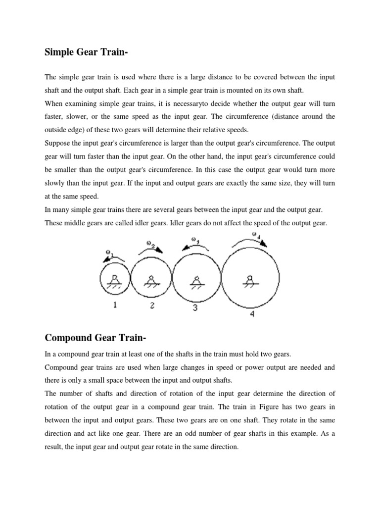 Simple vs Compound Gear Trains Explained | PDF | Gear | Kinematics