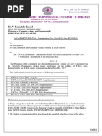 JNTUH B.Tech Exam Instructions