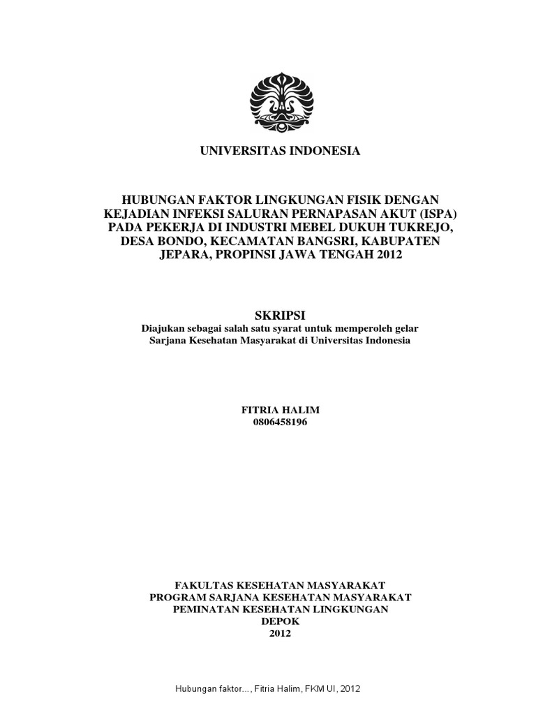Skripsi Kesehatan Lingkungan Pdf Ide Judul Skripsi