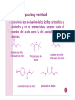 Preparación y reactividad de ésteres