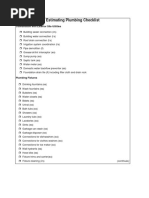 Estimating Plumbing Checklist