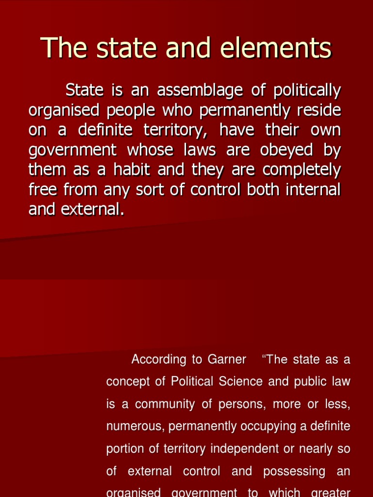 The State and Elements | PDF | Sovereign State | Sovereignty