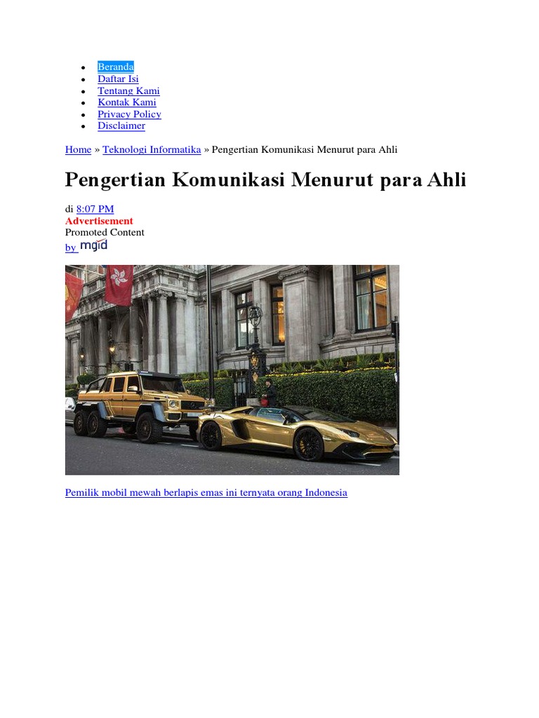 Pengertian Komunikasi Menurut Para Ahli