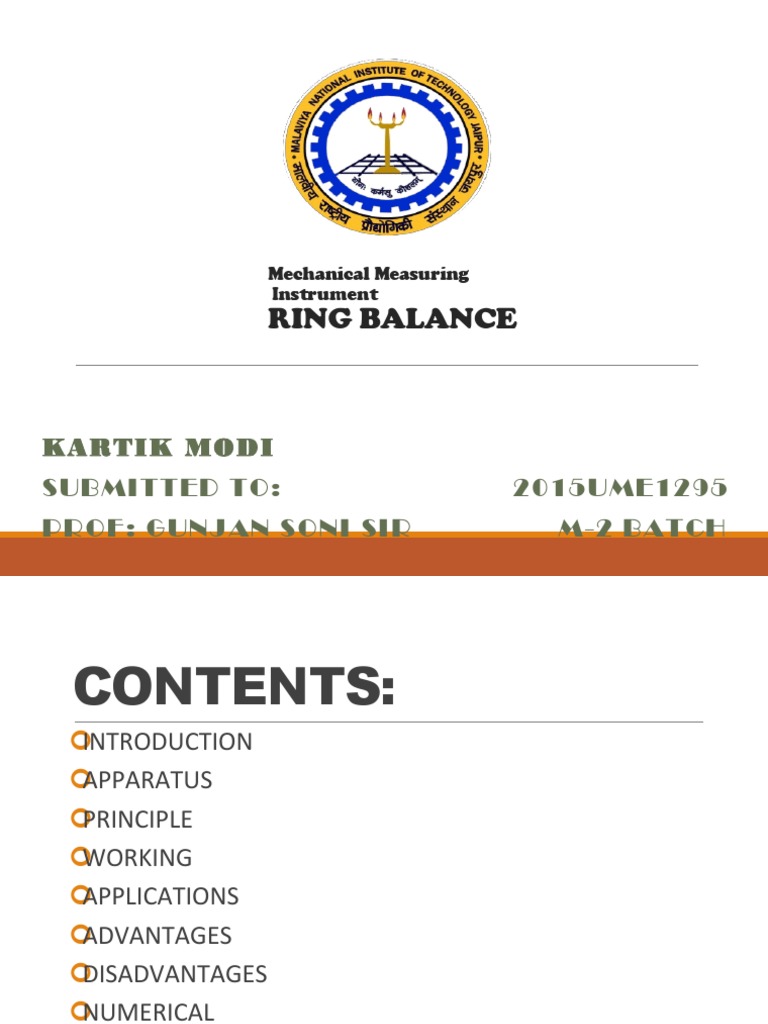 Ring Balance Manometer Overview | PDF | Pressure Measurement | Weighing ...