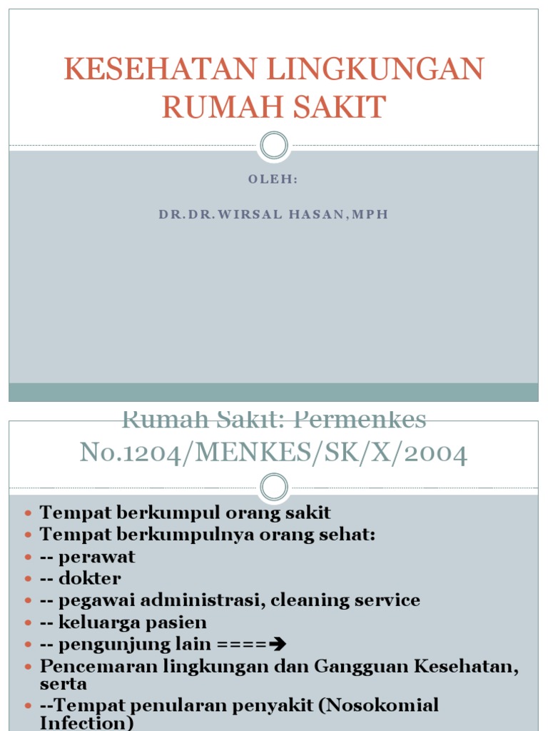 Kesehatan Lingkungan Rumah Sakit Ppt