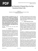 A Review The Potential of Natural Dyes For Dye Sensitized Solar Cells