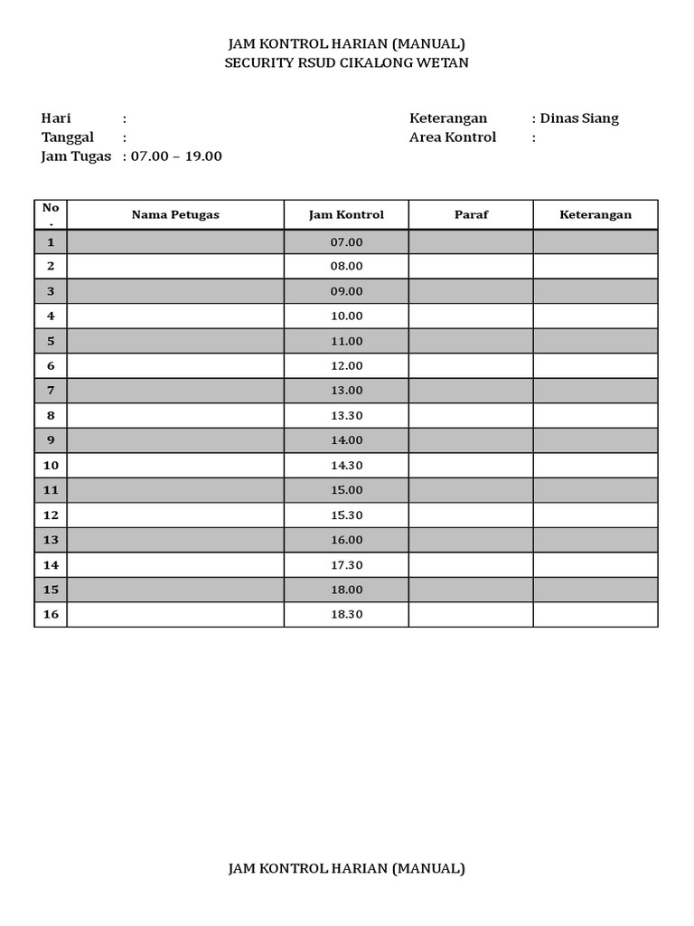 Form Kontrol Security | PDF
