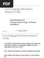 Cross-Language Information Retrieval (CLIR) : Ananthakrishnan R