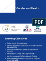 M&E of Gender and Health