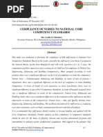 Compliance of Nurses to National Core Competency Standards