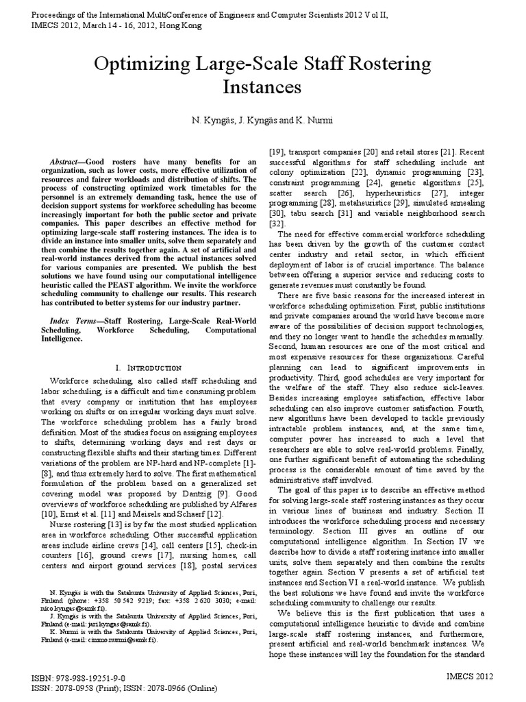 Optimized Roster Management PDF | PDF | Mathematical Optimization ...